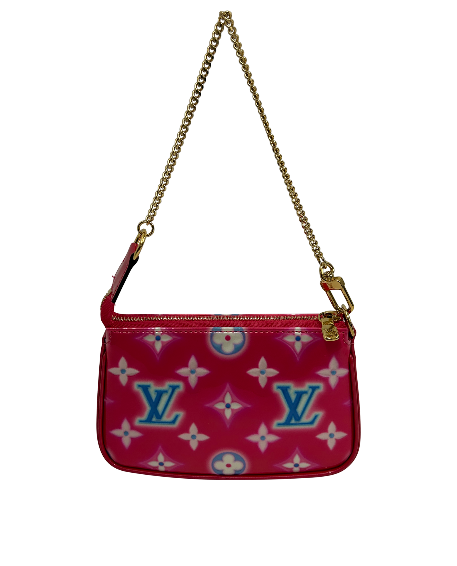 Valentine Neon, 580&euro;, Bolso, Azul/Rosa, Cuero - Charol, Vista trasera